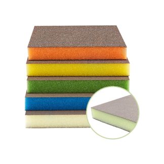 Šveitimo kempinėlė dvipusė 98x120x13mm, 100 vnt. MicroFine P1000-1500 smėlio